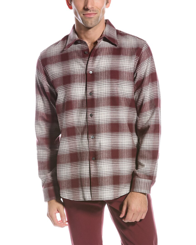 Theory Noll Flannel Shirt In Red