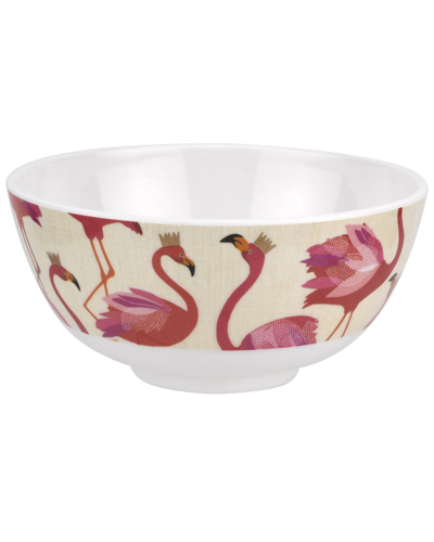 Portmeirion Flamingo Collection Set Of Four 6in Melamine Bowls