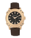 Morphic M68 Series Leather-band Watch With Date In Yellow