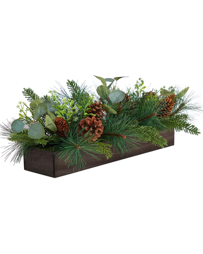 Nearly Natural 30in Evergreen Pine And Pine Cone Artificial Christmas Centerpiece Arrangement In Green