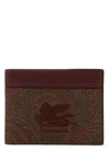 ETRO ETRO WOMAN MULTICOLOR CANVAS AND LEATHER CARD HOLDER