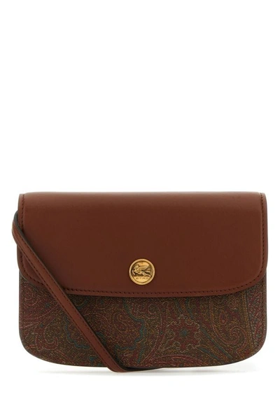 Etro Woman Multicolor Canvas And Leather Small Essential Crossbody Bag