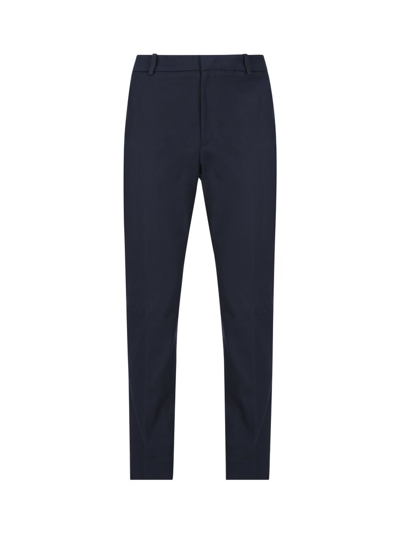 Moncler Logo Patch Trousers In Blue
