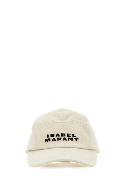 Isabel Marant Woman Malange Ivory Cotton Tedji Baseball Cap In White