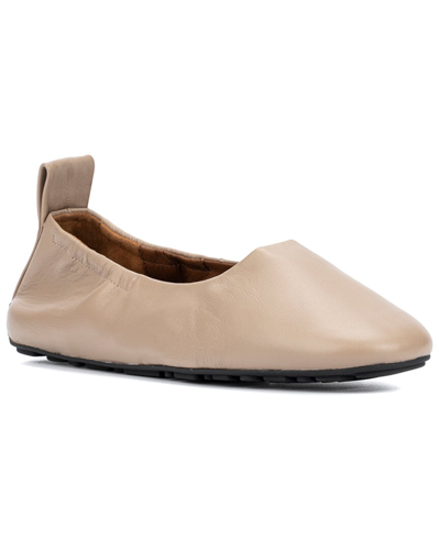 Aquatalia Quortney Weatherproof Leather Flat In Brown