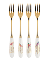 PORTMEIRION SARA MILLER FOR PORTMEIRION CHELSEA COLLECTION SET OF 4 PASTRY FORKS