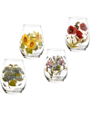 PORTMEIRION PORTMEIRION SET OF 4 BOTANIC GARDEN STEMLESS WINE GLASSES