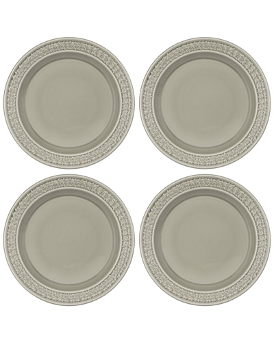 Portmeirion Botanic Garden Harmony Dinner Plates, Set Of 4 In Stone