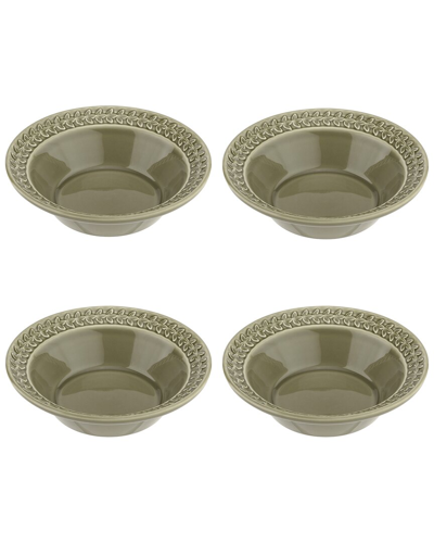 Portmeirion Botanic Garden Harmony Cereal Bowls, Set Of 4 In Moss Green