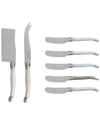 French Home Laguiole Cheese 7-piece Knife And Spreader Set With Mother Of Pearl Handles