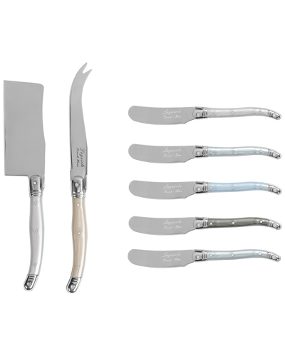French Home 7pc Laguiole Cheese Knife & Spreader Set With Mother Of Pearl Handles