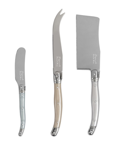 French Home 3pc Laguiole Cheese Knife Set With Mother Of Pearl Handles