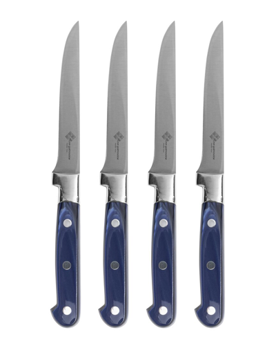 Au Nain Set Of 4 Steak Knives With Pearlized Handles