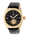 Heritor Automatic Helmsley Semi-skeleton Leather-band Watch