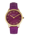 Bertha Abby Swiss Leather-band Watch In Pink