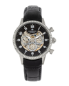 Empress Beatrice Automatic Skeleton Dial Leather-band Watch With Day & Date