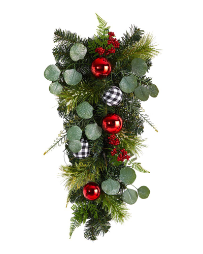 Nearly Natural 26in Holiday Christmas Greenery Ornament Artificial Swag