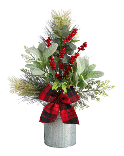 Nearly Natural 20in Holiday Winter Greenery Arrangement