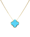 Italian Gold 14k Turquoise Clover Necklace