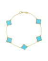 ITALIAN GOLD ITALIAN GOLD 14K TURQUOISE ENAMEL CHAIN BRACELET