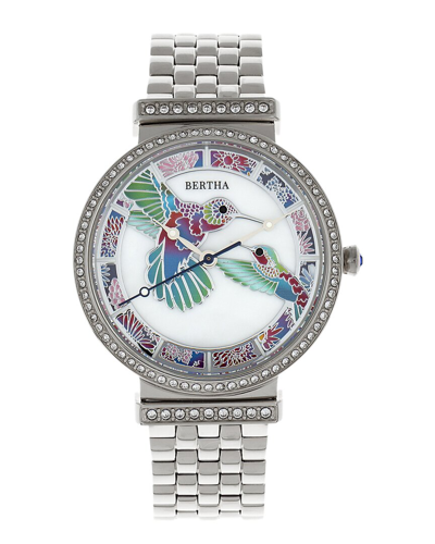 Bertha Emily Mother-of-pearl Bracelet Watch In Silver
