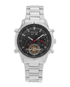 Heritor Automatic Men's Black / Silver Wilhelm Semi-skeleton Bracelet Watch With Day And Date - Black, Silver