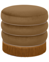 Tov Furniture Lakka Velvet Ottoman In Brown