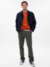 Gap Modern Khakis In Straight Fit With Flex In Deep Green