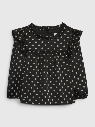 Gap Baby Ruffle Dot Shirt In Black Dots