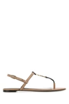 Saint Laurent Cassandra Monogram Flat Sandal In Brown