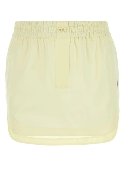 Attico Rooney Elasticated-waist Miniskirt In Yellow