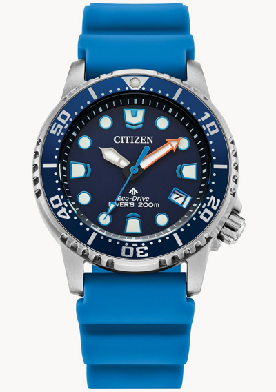 Pre-owned Citizen Eco-drive Blue Dial Eo2028-06l Promaster Diver Women's Watch
