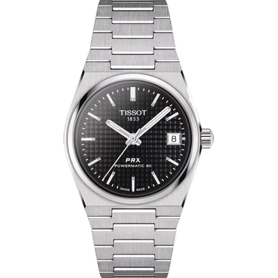 Pre-owned Tissot Prx Powermatic 80 Black Dial 35mm Steel Unisex Watch T1372071105100