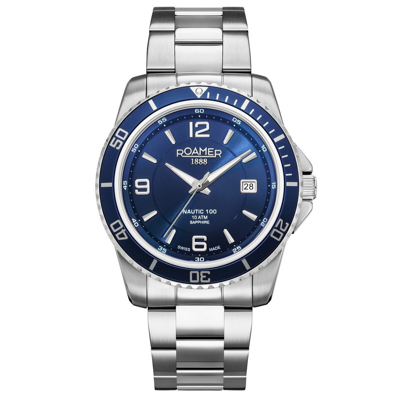 Pre-owned Roamer Men's Watch Analog Quartz 862844 41 45 20 Nautic 100 Stainless Steel