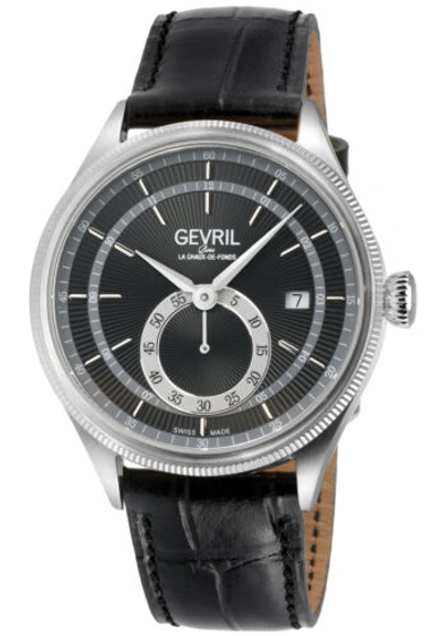 Pre-owned Gevril 48100 Men's Empire Swiss Automatic Eta 2895 Exhibition Case Back Watch