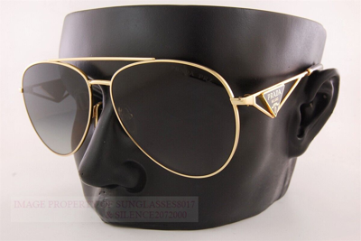Pre-owned Prada Brand  Sunglasses Pr 73zs 5ak 5w1 Gold/gradient Gray Polarized Women
