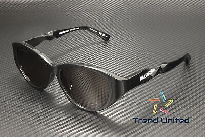 Pre-owned Balenciaga Bb0209sa 001 Round Oval Panthos Black Grey 55 Mm Women's Sunglasses In Gray