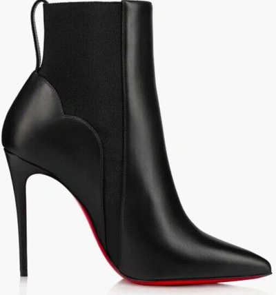 Pre-owned Christian Louboutin Chelsea Chick Booty 100 - Retail $1095 In Black