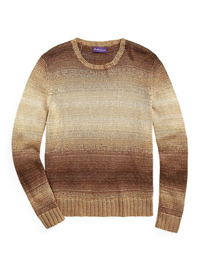 Pre-owned Ralph Lauren Purple Label Hand Knit Linen Silk Cashmere Ombre Sweater $1295