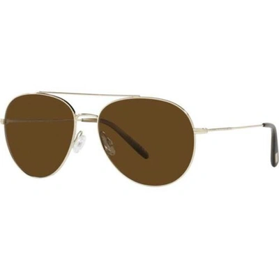 Pre-owned Oliver Peoples Men's Sunglasses Soft Gold Frame  Ov1286s 503557 In True Brown