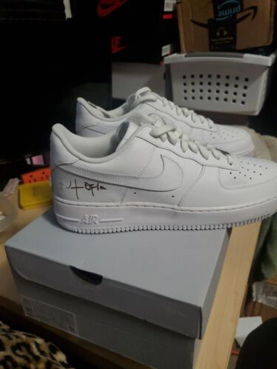 Pre-owned Nike Air Force 1 Cw2288 111 Travis Scott Cactus Jack Utopia Size 12 In White