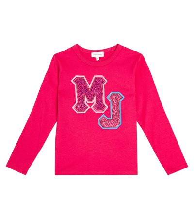 Marc Jacobs Kids' Embellished Cotton T-shirt In Pink