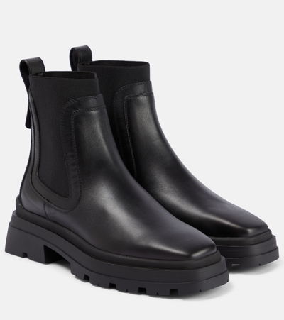 Jimmy Choo Veronique Leather Chelsea Boots In Black