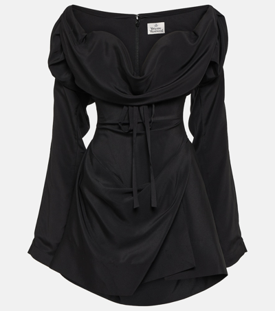 Vivienne Westwood Draped Corset Minidress In Black