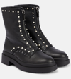 Jimmy Choo Nola Stud-embellished Leather Ankle Boots In Black/pearl/gunmetal
