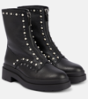 Jimmy Choo Nola Flat Womens Leather Embellished Ankle Boots In Black