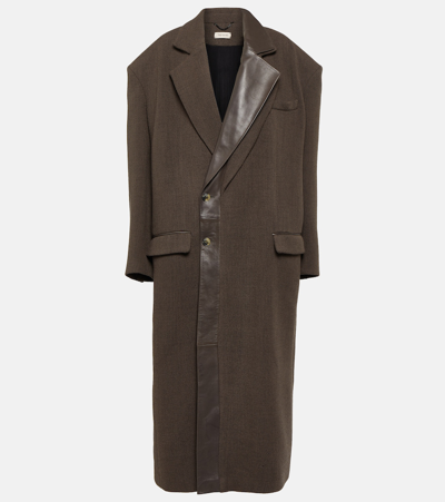 The Mannei Dundee Oversized Wool-blend Coat In Brown