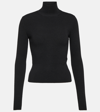 Patou Narrow Ribbed Sweater With Turtleneck In Black