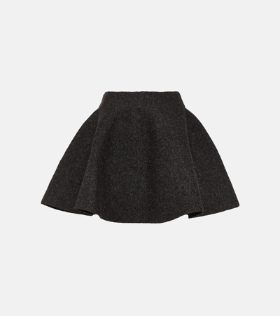 Alaïa Wool-blend Miniskirt In Grey