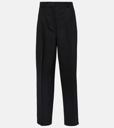 Totême Mid-rise Straight Trousers In Black